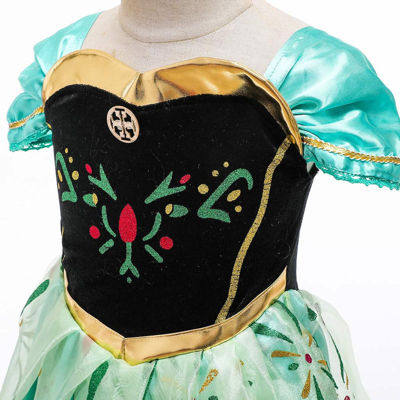 Frozen Princess Anna Children Kids Dress Cosplay Costume