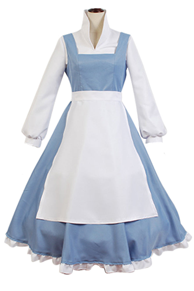 Beauty and Beast  the Maid Gown Apron Dress Outfit Cosplay Costume