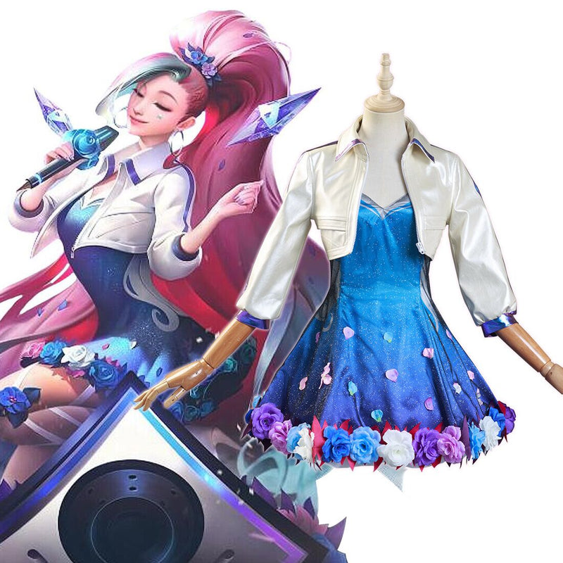 League of Legends LOL KDA Groups Seraphine Women Dress Outfits Halloween Carnival Suit Cosplay Costume