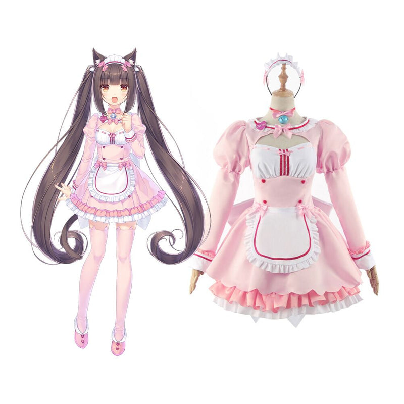 Nekopara Chocola/Vanilla Maid Dress Outfit Halloween Carnival Suit Cosplay Costume