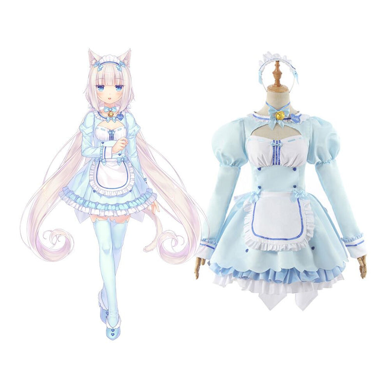 Nekopara Chocola/Vanilla Maid Dress Outfit Halloween Carnival Suit Cosplay Costume