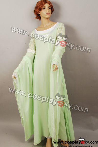 The Lord of the Rings Arwen Light Green Gown Dress Costume