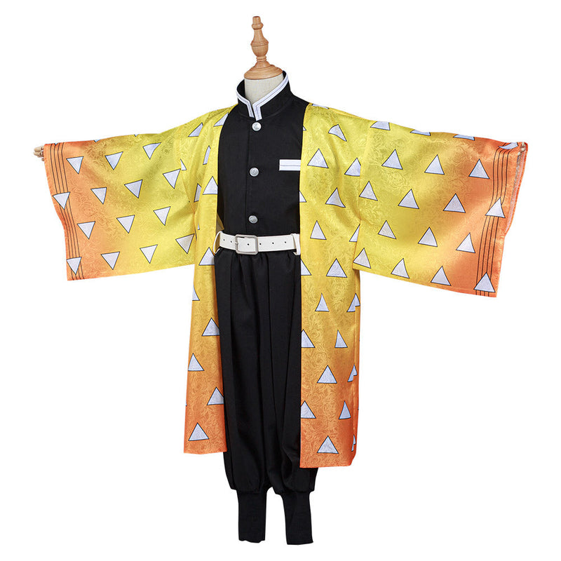 Demon Slayer: Kimetsu no Yaiba Agatsuma Zenitsu Kids Children Cosplay Costume