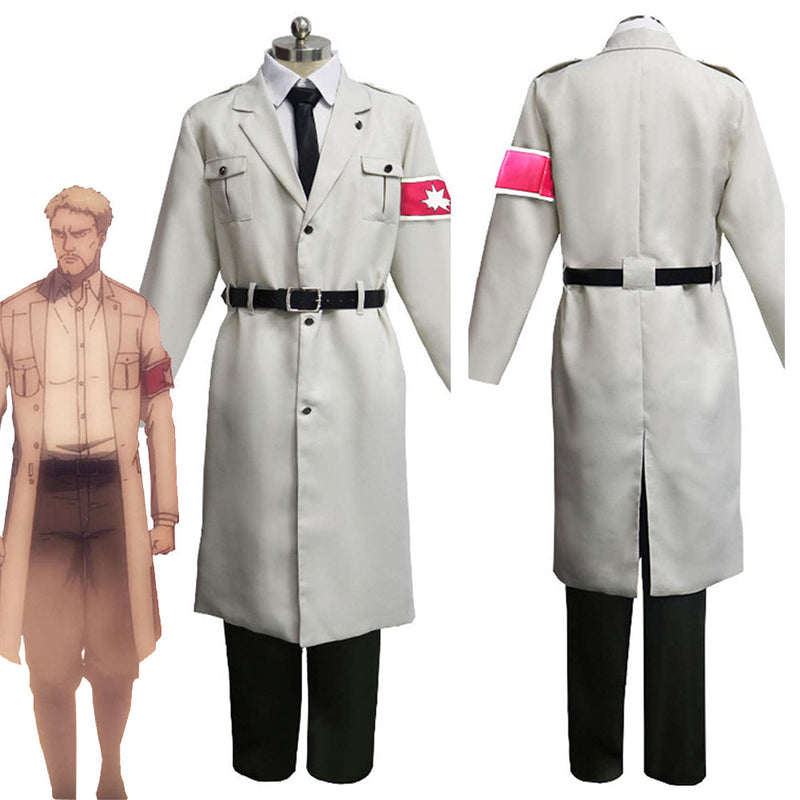 Attack on Titan Shingeki no Kyojin S4 Marley Army White Uniform Outfits Halloween Carnival Suit Cosplay Costume