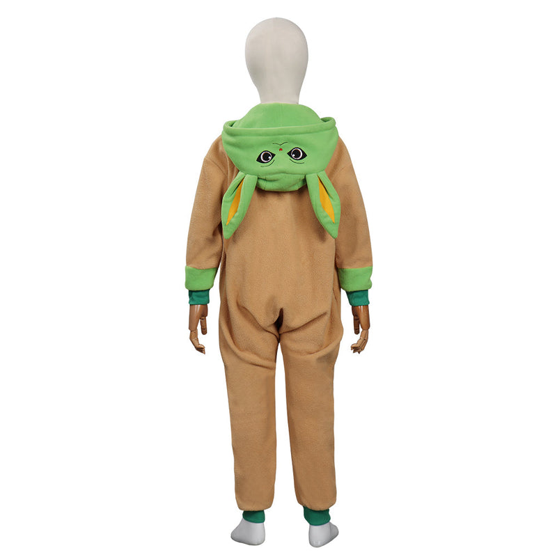 Baby Yoda Jumpsuit Sleepwear Pajams Outfits Halloween Cosplay Costume for Kids Children