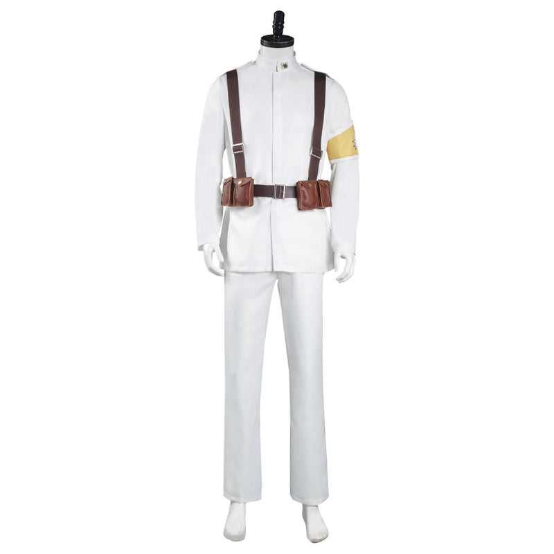 Attack on Titan S4 Shingeki no Kyojin Marley Eldian Army White Uniform Outfits Halloween Carnival Suit Cosplay Costume