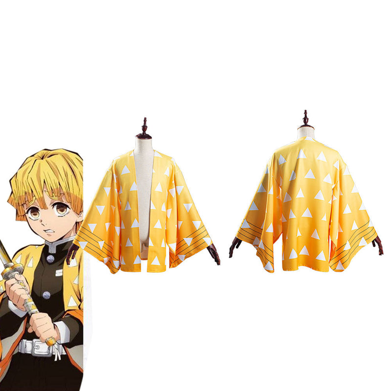 Demon Slayer: Kimetsu no Yaiba Agatsuma Zenitsu Kimono Coat Cosplay Costume