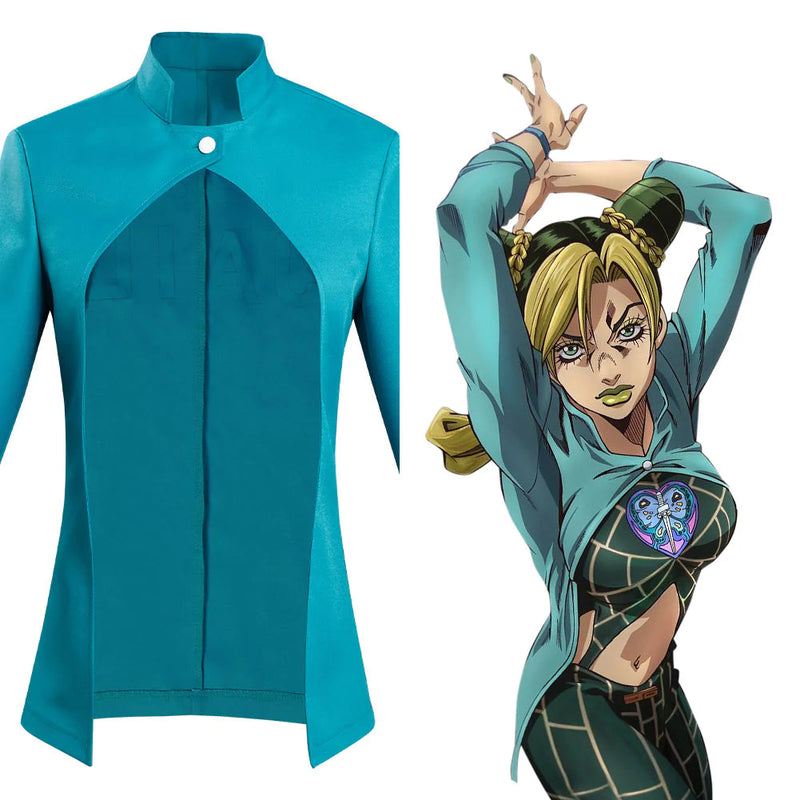 Anime JoJo‘s Bizarre Adventure Stone Ocean Jolyne Cujoh Coat Halloween Carnival Suit Cosplay Costume