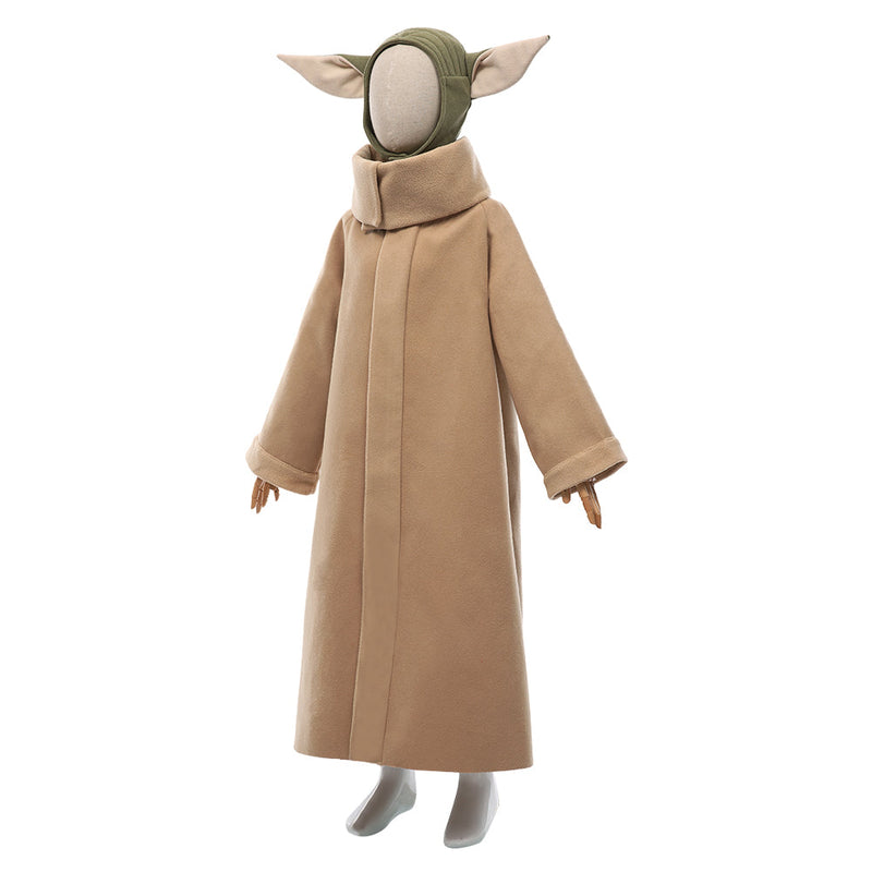 The Mandalorian Season 2-Baby Yoda Grogu Coat Headgear Cosplay Costume For Kids