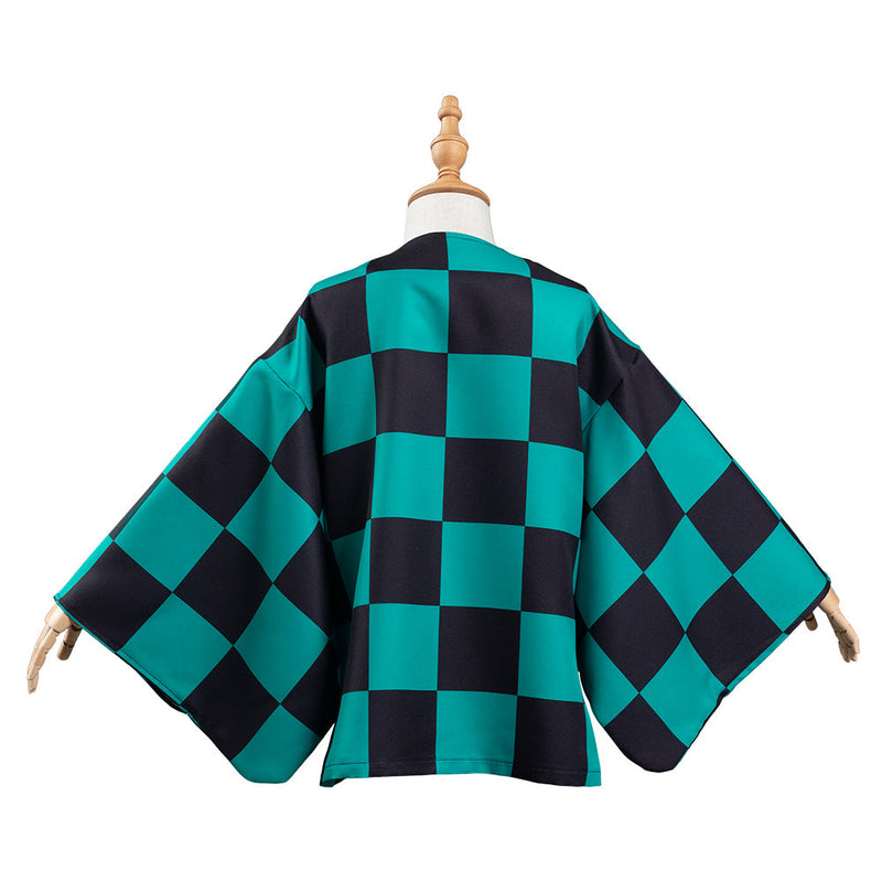 Demon Slayer: Kimetsu no Yaiba Kamado Tanjirou Kids Children Kimono Coat Cosplay Costume