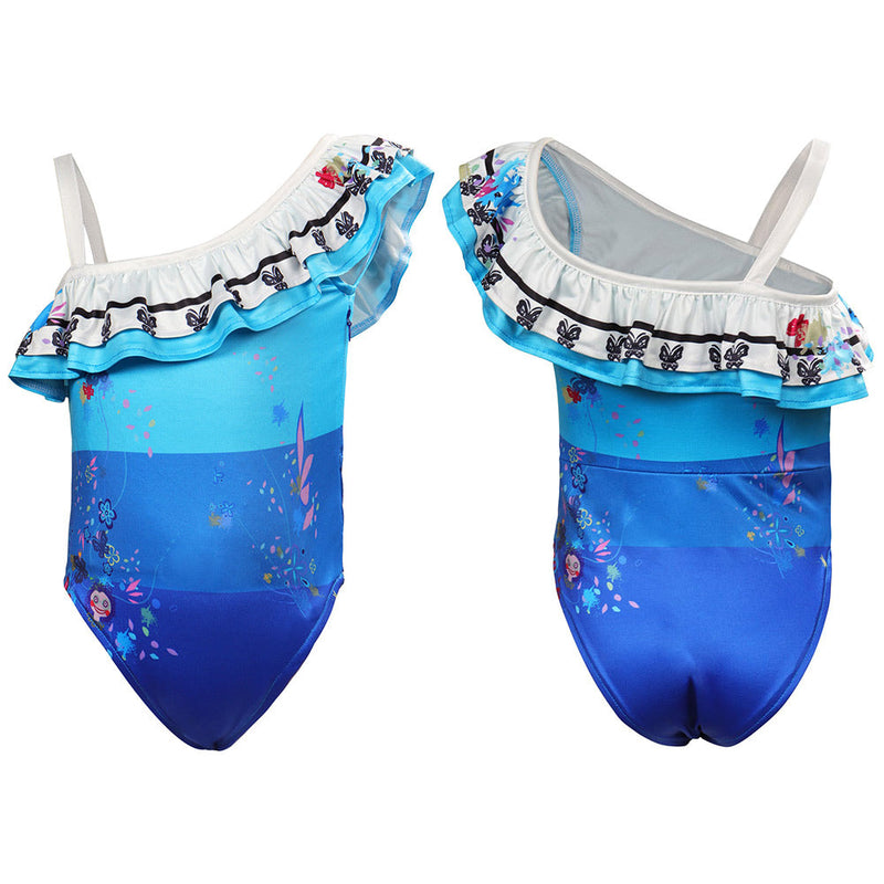 Encanto Mirabel Kids Girls Original Design Swimsuit Outfits Halloween Carnival Cosplay Costume