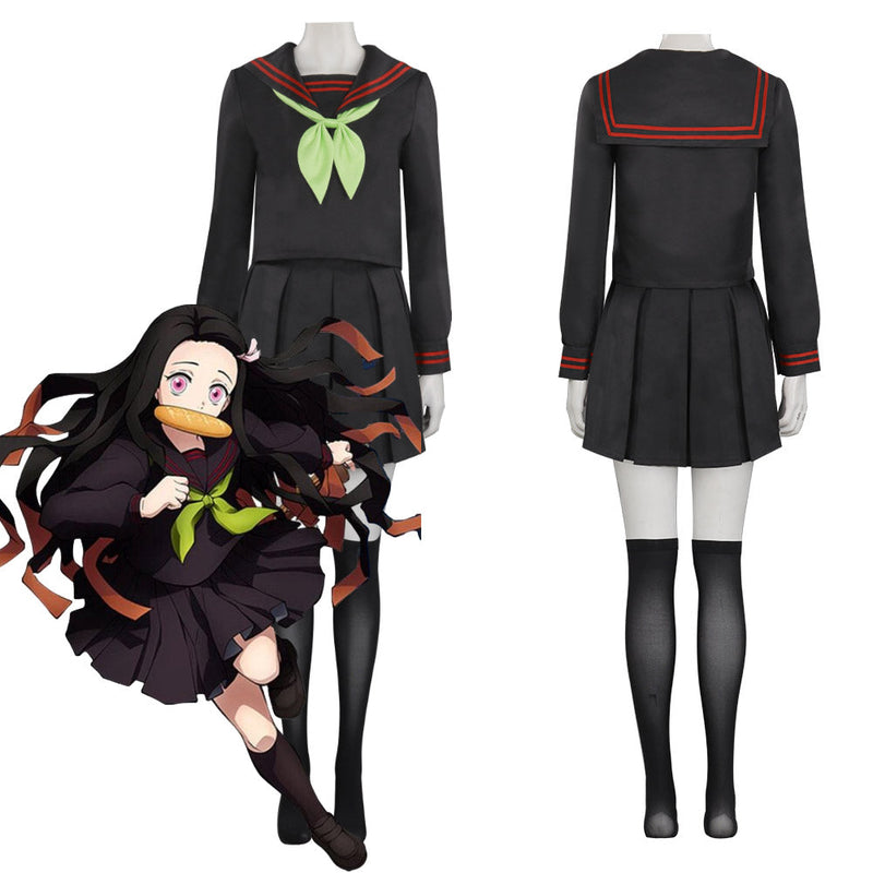 Demon Slayer Kimetsu no Yaiba Hinokami Kepputan Kamado Nezuko Uniform Cosplay Costume