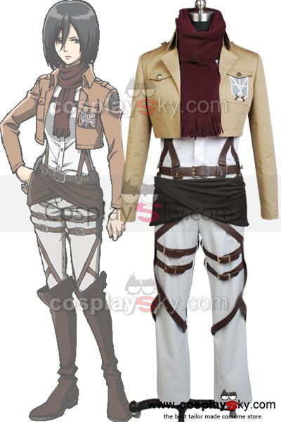 Shingeki no Kyojin Attack on Titan Mikasa Ackerman Cosplay Costume