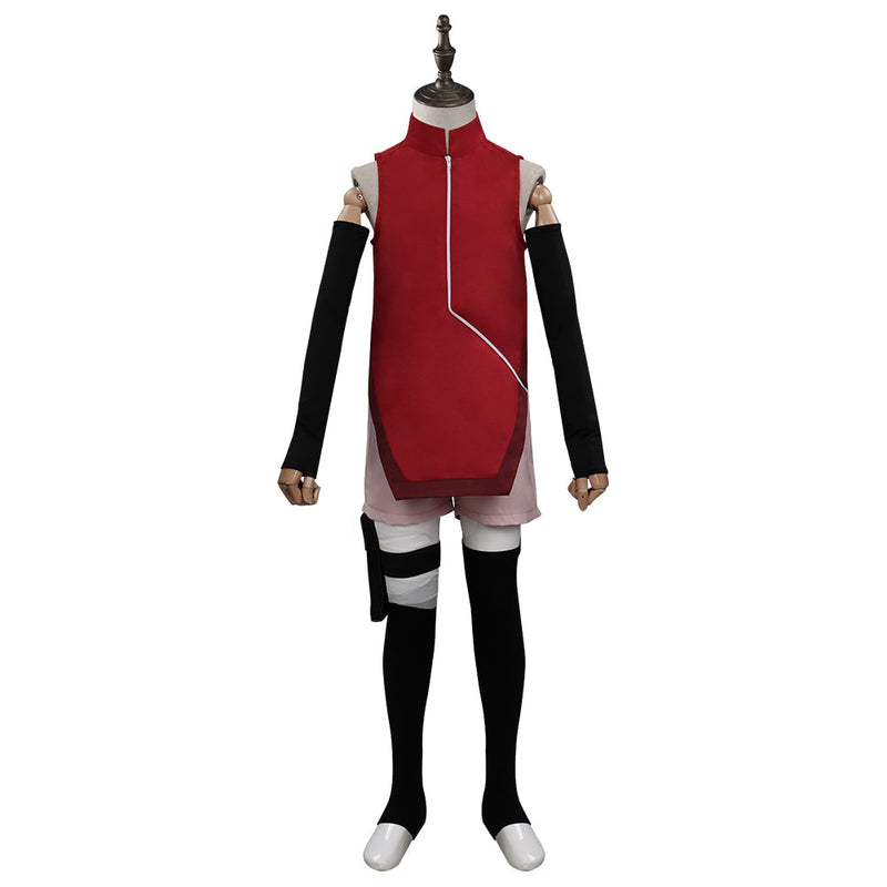 NARUTO Boruto Sarada Uchiha Kids Children Outfit Halloween Carnival Suit Cosplay Costume