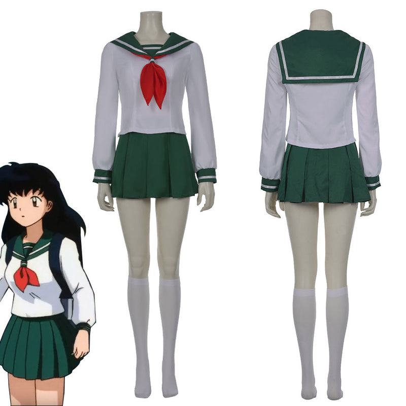 Inuyasha Kagome Higurashi Women Girls Uniform Comic Con Cosplay Costume