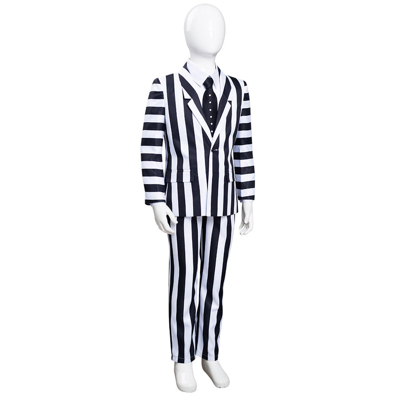 Beetlejuice Kids Children Striped Uniform Pants Halloween Carnival Suit Cosplay Costume