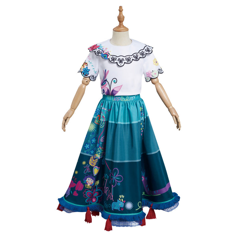 Encanto Mirabel Dress Halloween Carnival Suit Cosplay Costume for Kids Children