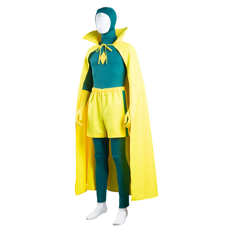 WandaVision Vision Jumpsuit Cloak Outfits Halloween Carnival Suit Cosplay Costume