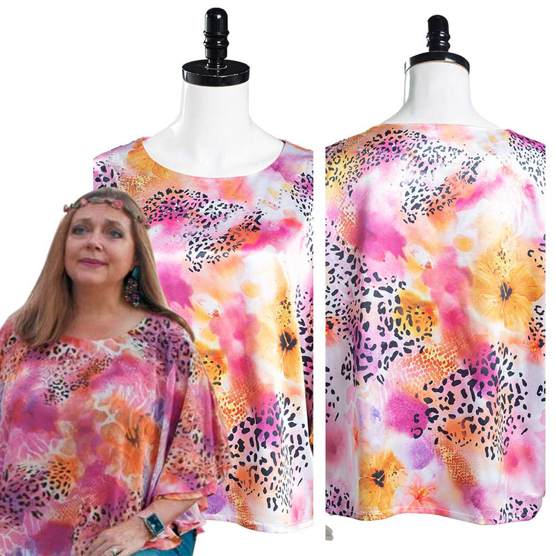 Tiger King Carole Baskin Top O-Neck Shirt Halloween Carnival Suit Cosplay Costume