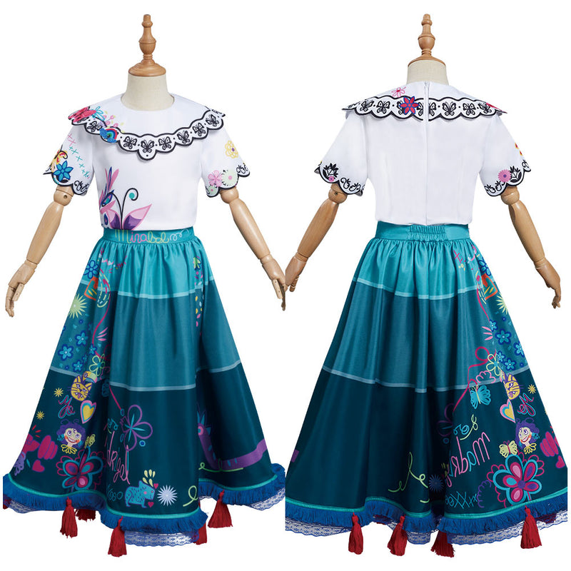 Encanto Mirabel Dress Halloween Carnival Suit Cosplay Costume for Kids Children