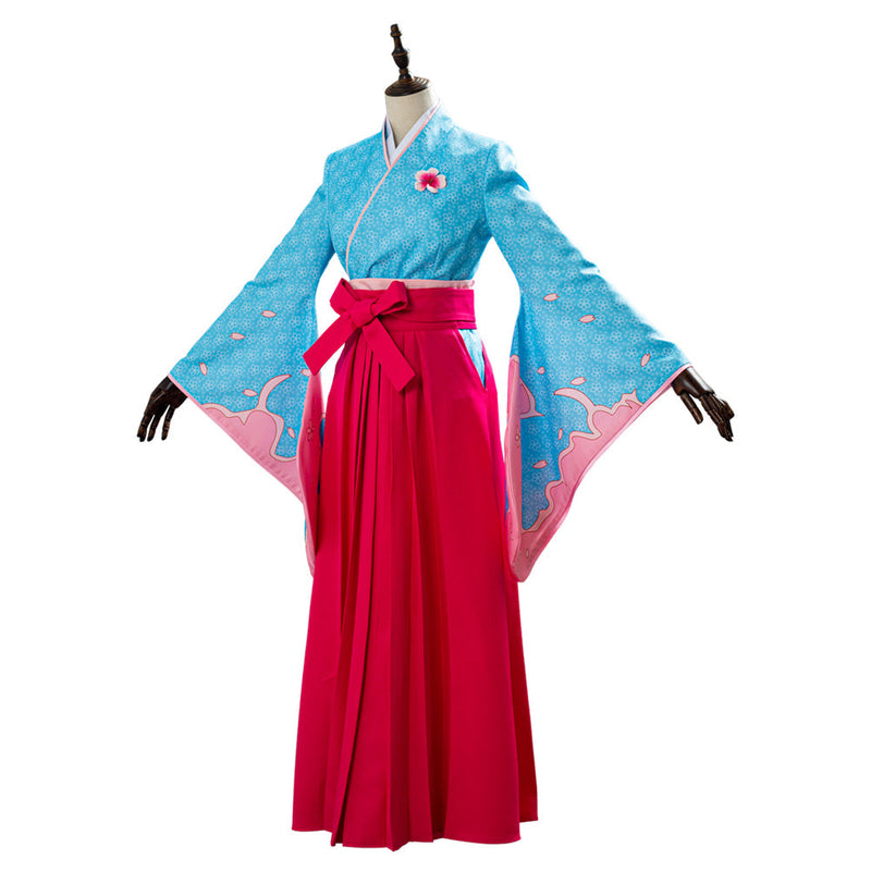 Sakura Wars Shin Sakura Taisen Sakura Amamiya Women Kimono Cosplay Costume