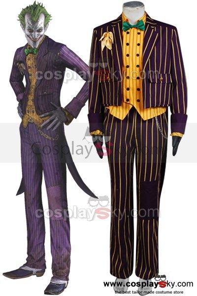 Batman Arkham Asylum Joker Coat Suit Cosplay Costume