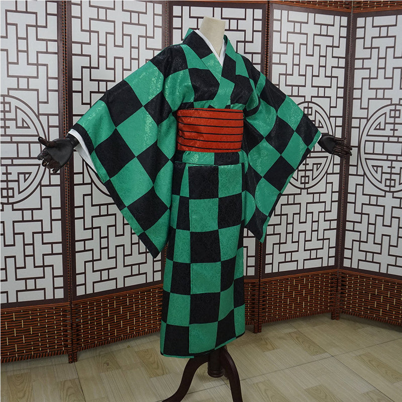 Demon Slayer Kamado Tanjirou Women Kimono Outfits Halloween Carnival Costume Cosplay Costume