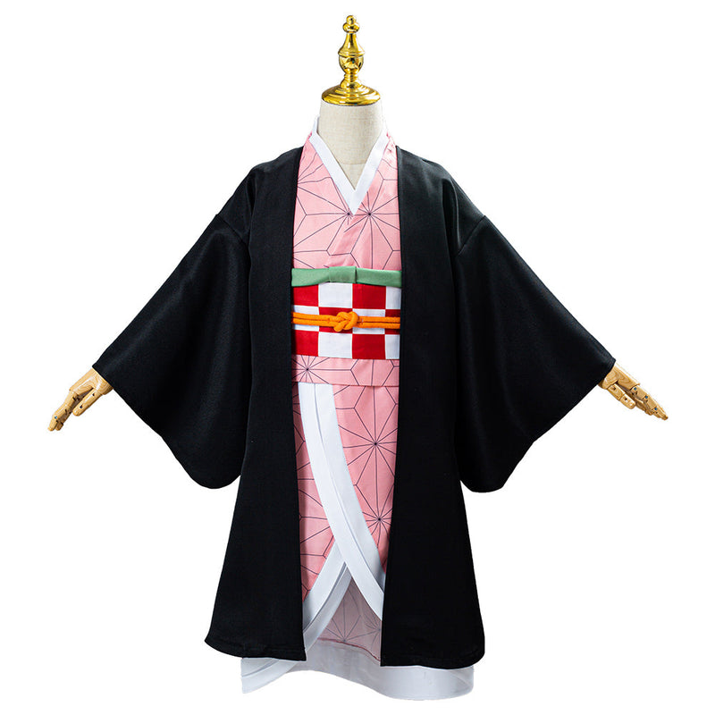 Kids Children Demon Slayer Kimetsu no Yaiba Kamado Nezuko Uniform Outfit Anime Cosplay Costume