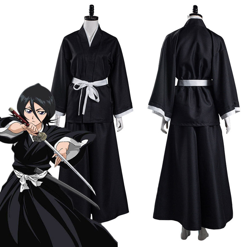 Anime Bleach Kuchiki Rukia Japanese Kimono Outfits Halloween Carnival Suit Cosplay Costume