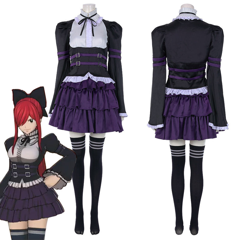 Anime Fairy Tail Erza Scarlet Women Dress Halloween Carnival Outfit Cosplay Costume