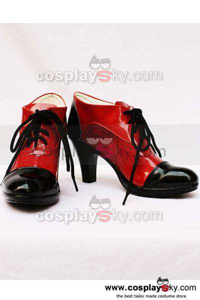 Black Butler Grell Cosplay Shoes Boots Black and Red