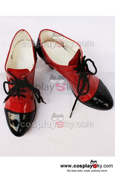 Black Butler Grell Cosplay Shoes Boots Black and Red