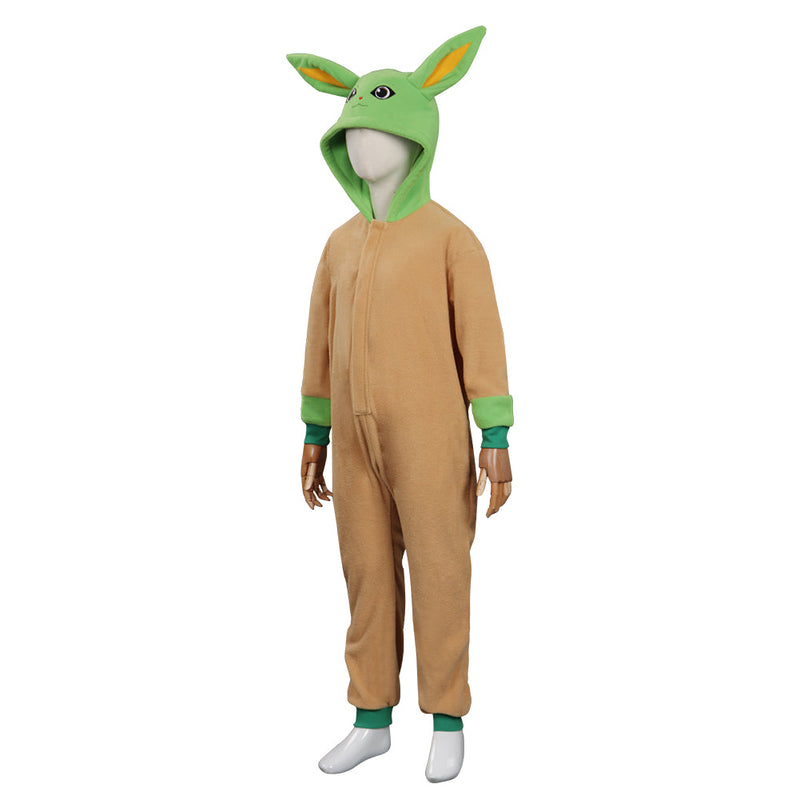 Baby Yoda Jumpsuit Sleepwear Pajams Outfits Halloween Cosplay Costume for Kids Children