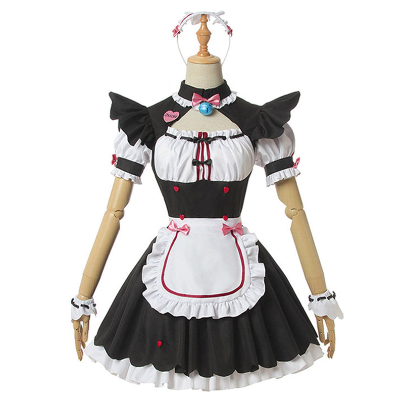 Nekopara Chocola Vanilla Women Sexy Cat Maid Servant Dress Cosplay Costume