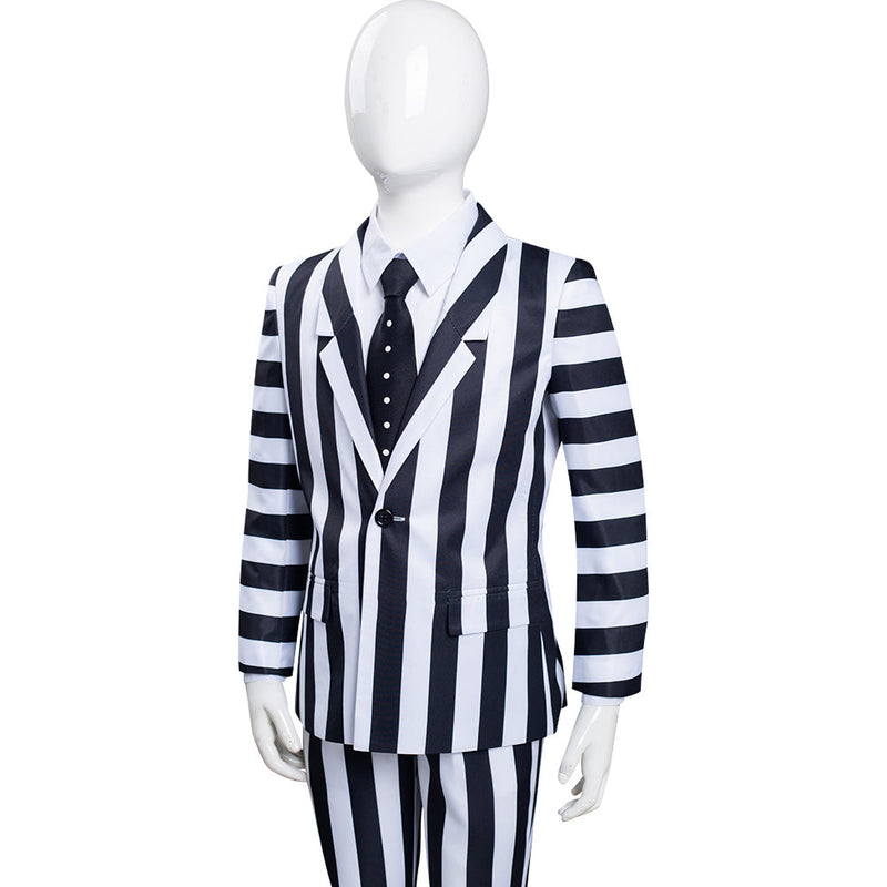 Beetlejuice Kids Children Striped Uniform Pants Halloween Carnival Suit Cosplay Costume