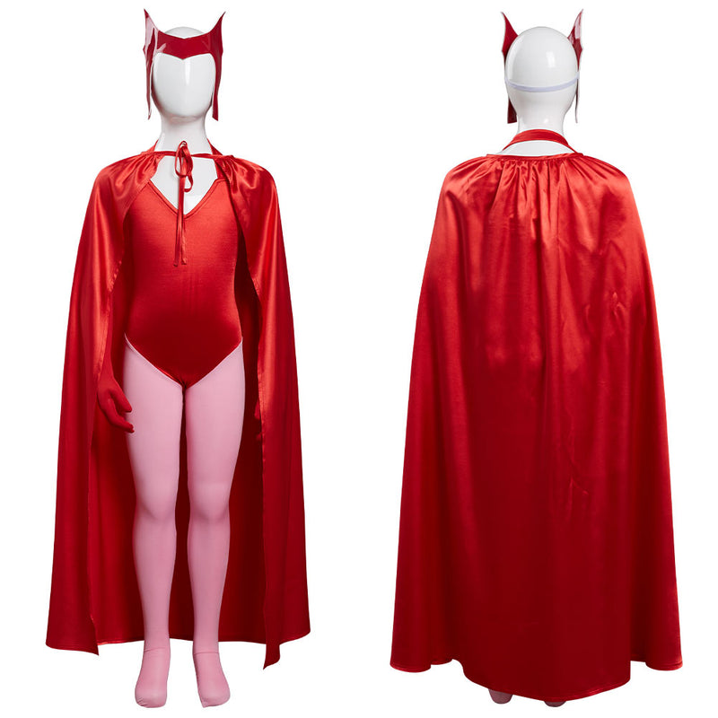 WandaVision Scarlet Witch Wanda Maximoff Costume for Kids Children Cosplay Costume