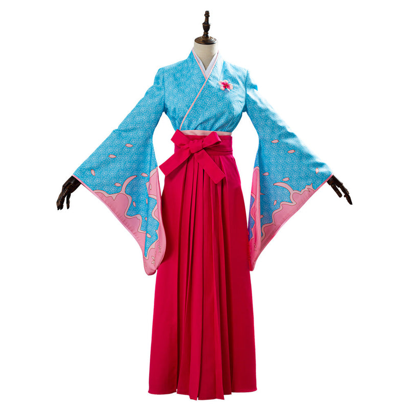 Sakura Wars Shin Sakura Taisen Sakura Amamiya Women Kimono Cosplay Costume