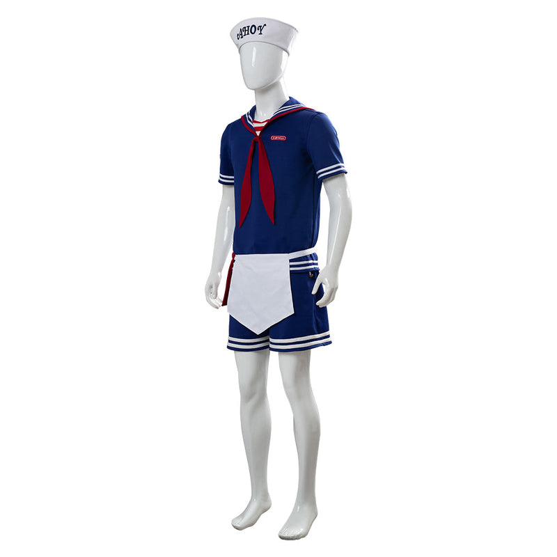 Stranger Things 3 Scoops Ahoy Steve Harrington Robin Cosplay Costume Adult and Child