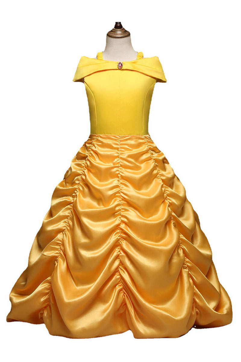 Beauty and the Beast Belle Outfits Halloween Carnival Suit Cosplay Costume for Kids Children