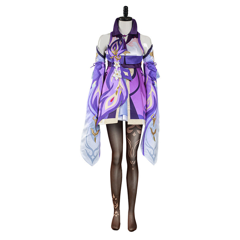 Game Genshin Impact Keqing Dress Outfits Halloween Carnival Suit Cosplay Costume