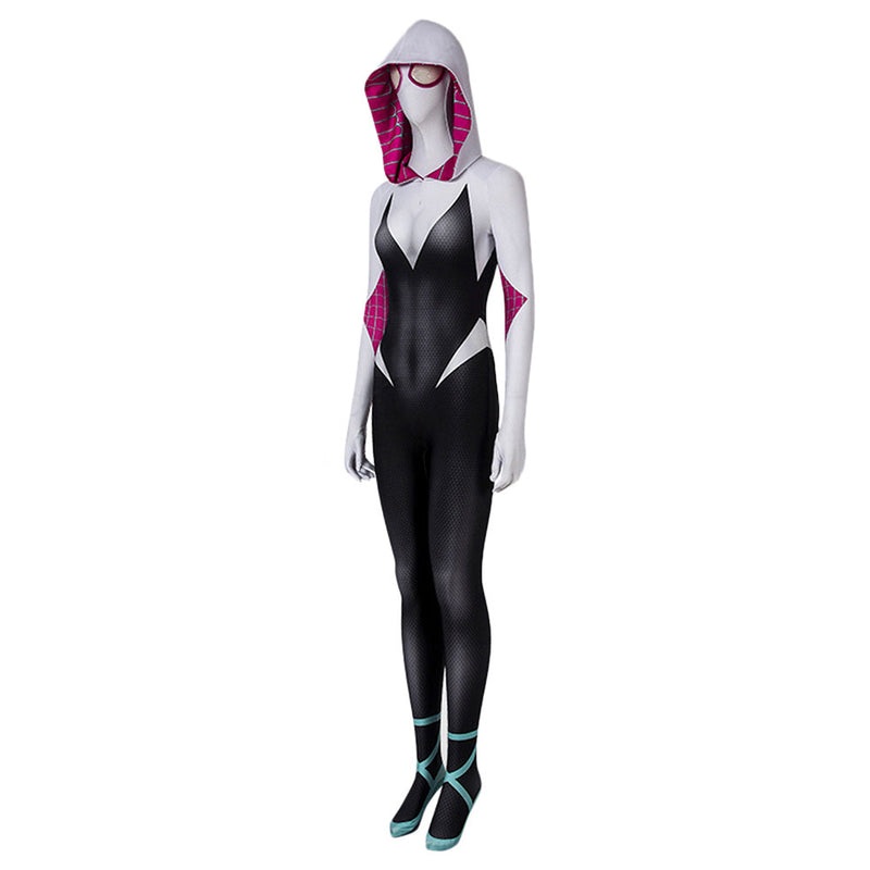 Spider-Man: Into the Spider-Verse Gwen Stacy Jumpsuit Halloween Carnival Suit Cosplay Costume