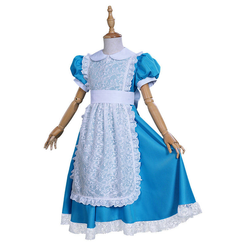 Alice in Wonderland Kids Girls Dress Apron Outfits Halloween Carnival Suit Cosplay Costume