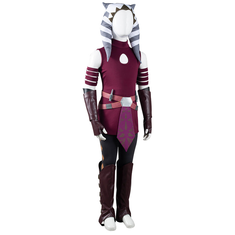 Star Wars: The Clone Wars  Ahsoka Tano  Kids Children Halloween Carnival Suit Outfits Cosplay Costume