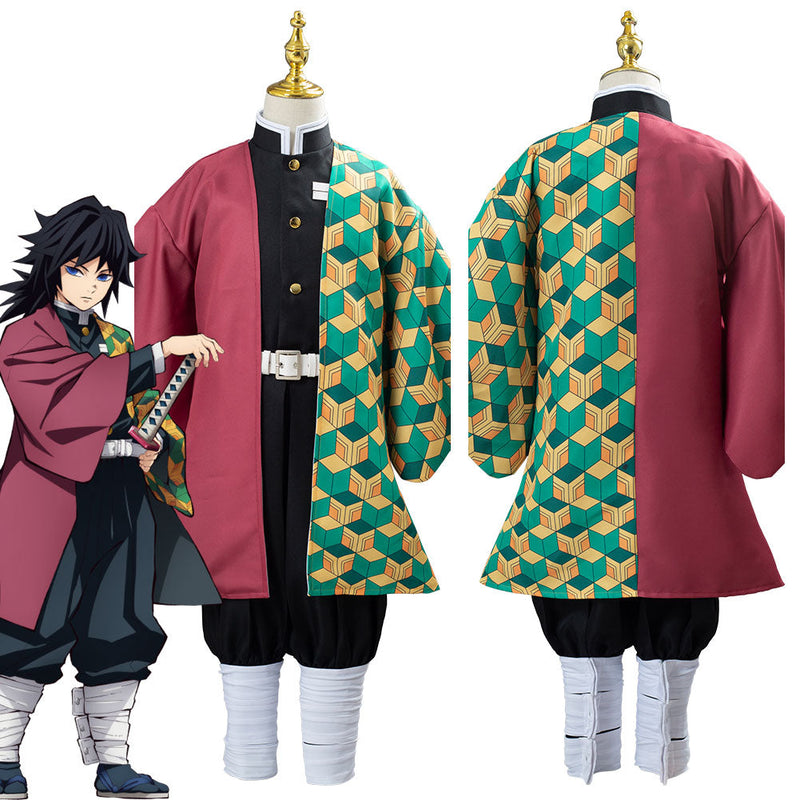 Kids Children Demon Slayer Kimetsu no Yaiba Tomioka Giyuu Uniform Outfit Anime Cosplay Costume