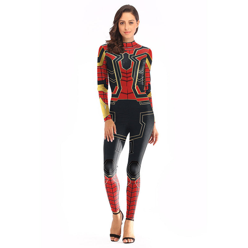 Iron Spider-Man Women Jumpsuit Outfits Halloween Carnival Suit Cosplay Costume