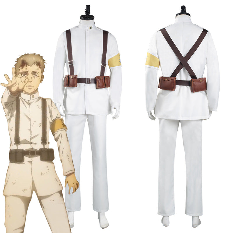 Attack on Titan S4 Shingeki no Kyojin Marley Eldian Army White Uniform Outfits Halloween Carnival Suit Cosplay Costume