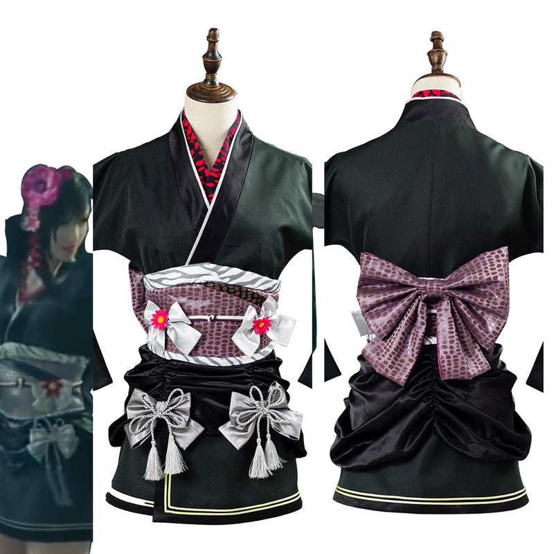 Final Fantasy VII:7 Remake the Honeybee Inn Tifa Lockhart Exotic Kimono Gown Dress Cosplay Costume