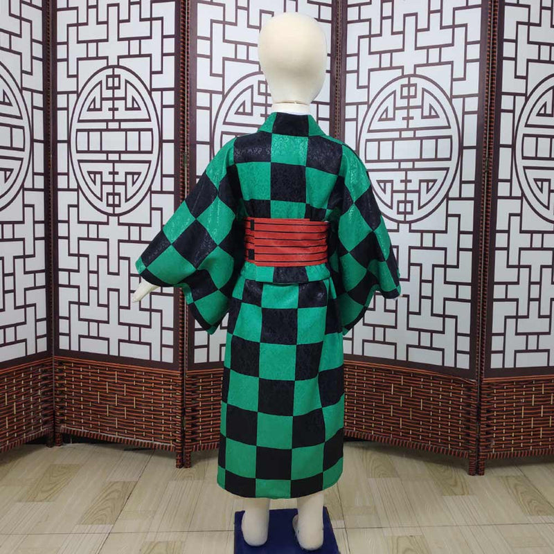 Demon Slayer Kamado Tanjirou Kids Kimono Outfits Halloween Carnival Costume Cosplay Costume