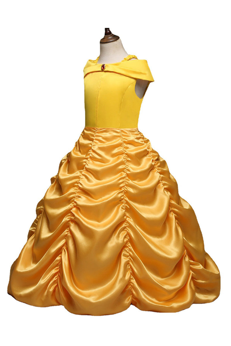 Beauty and the Beast Belle Outfits Halloween Carnival Suit Cosplay Costume for Kids Children