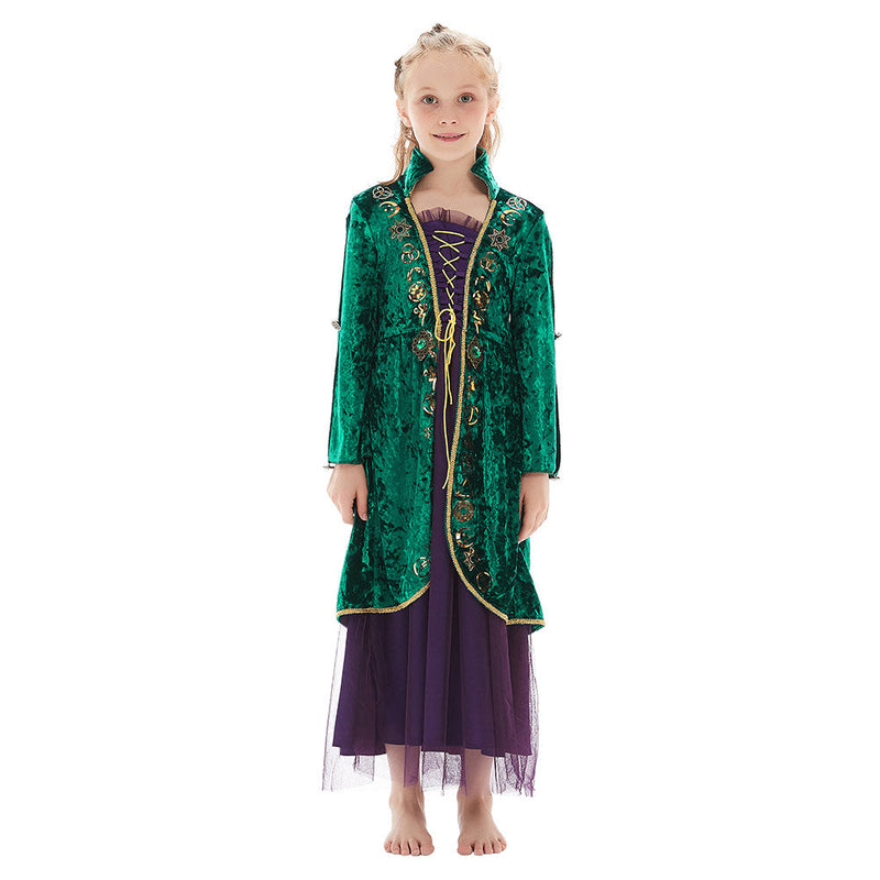 Hocus Pocus Winifred Sanderson Halloween Costumes for Girls Kids Children Cosplay Costume